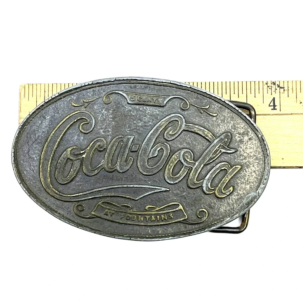 Coca-Cola Brass Oval Belt Buckle 4